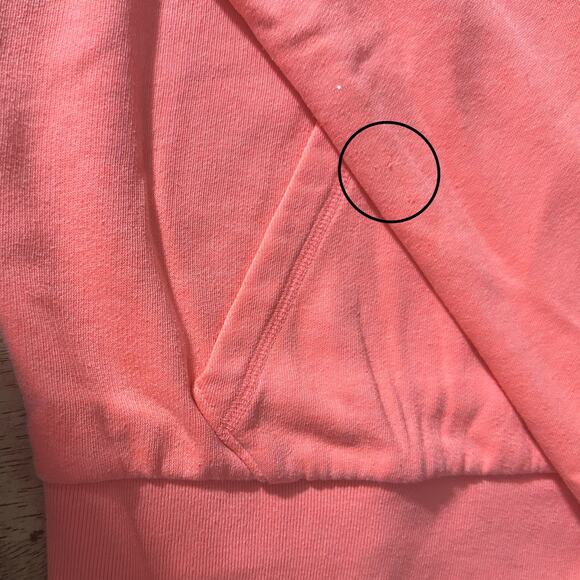 PINK Victorias Secret Quarter Zip Pullover Sweatshirt Women XS Neon Pink Orange - Picture 6 of 6